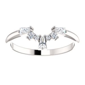 Customizable Tapered Baguette Diamond Contour Band